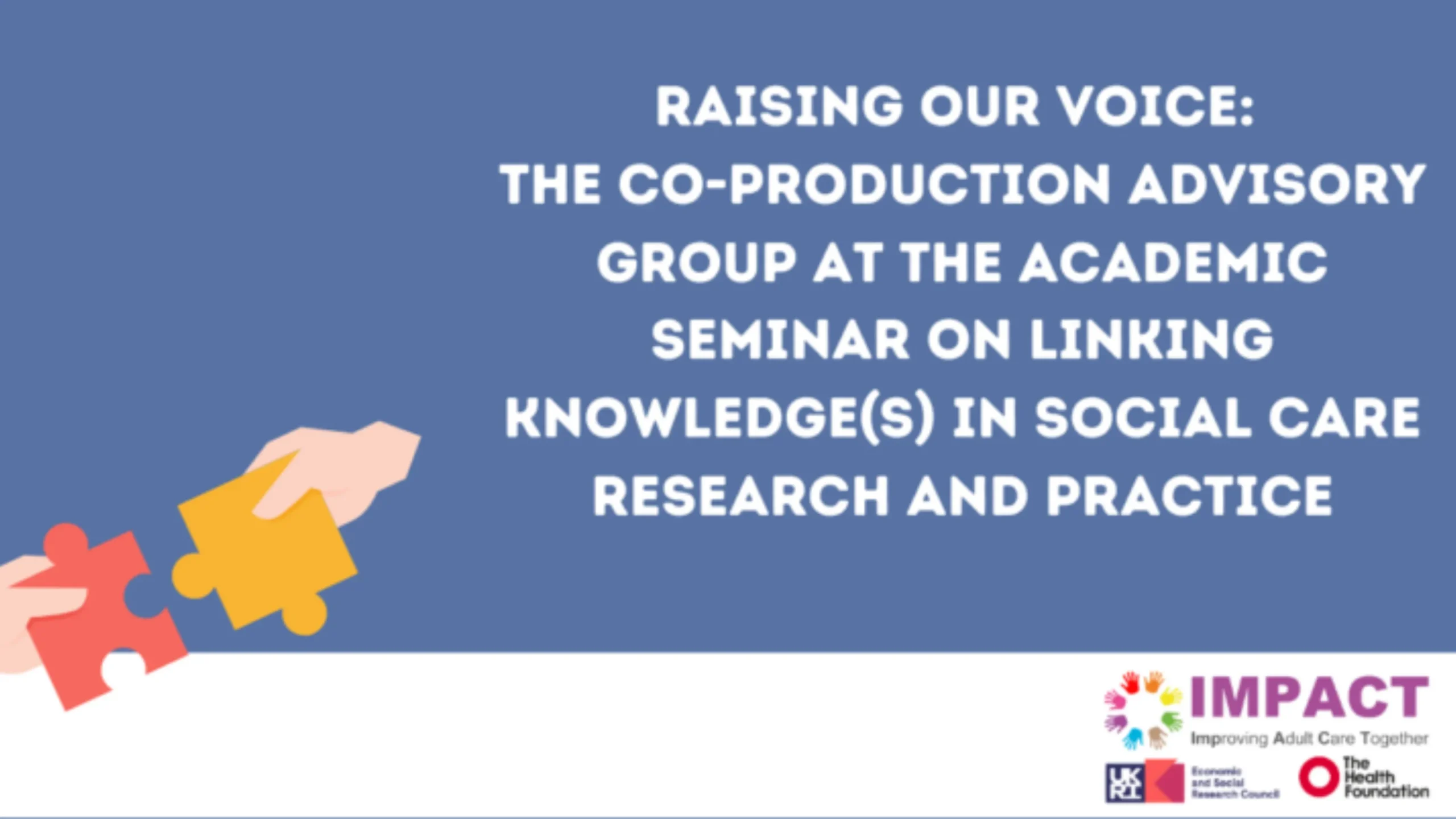 Co-production advisory group seminar