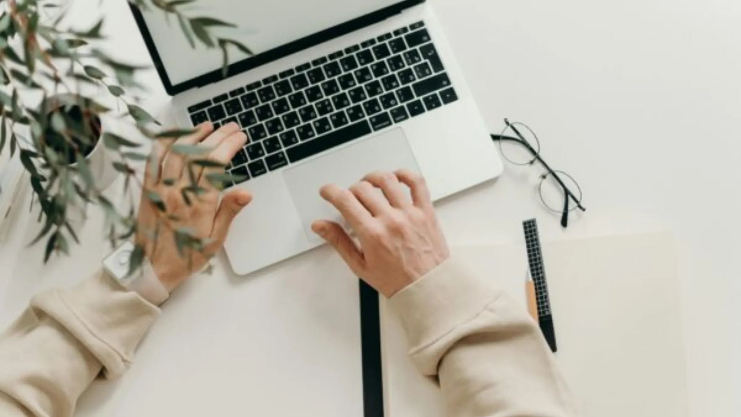 Person working at laptop