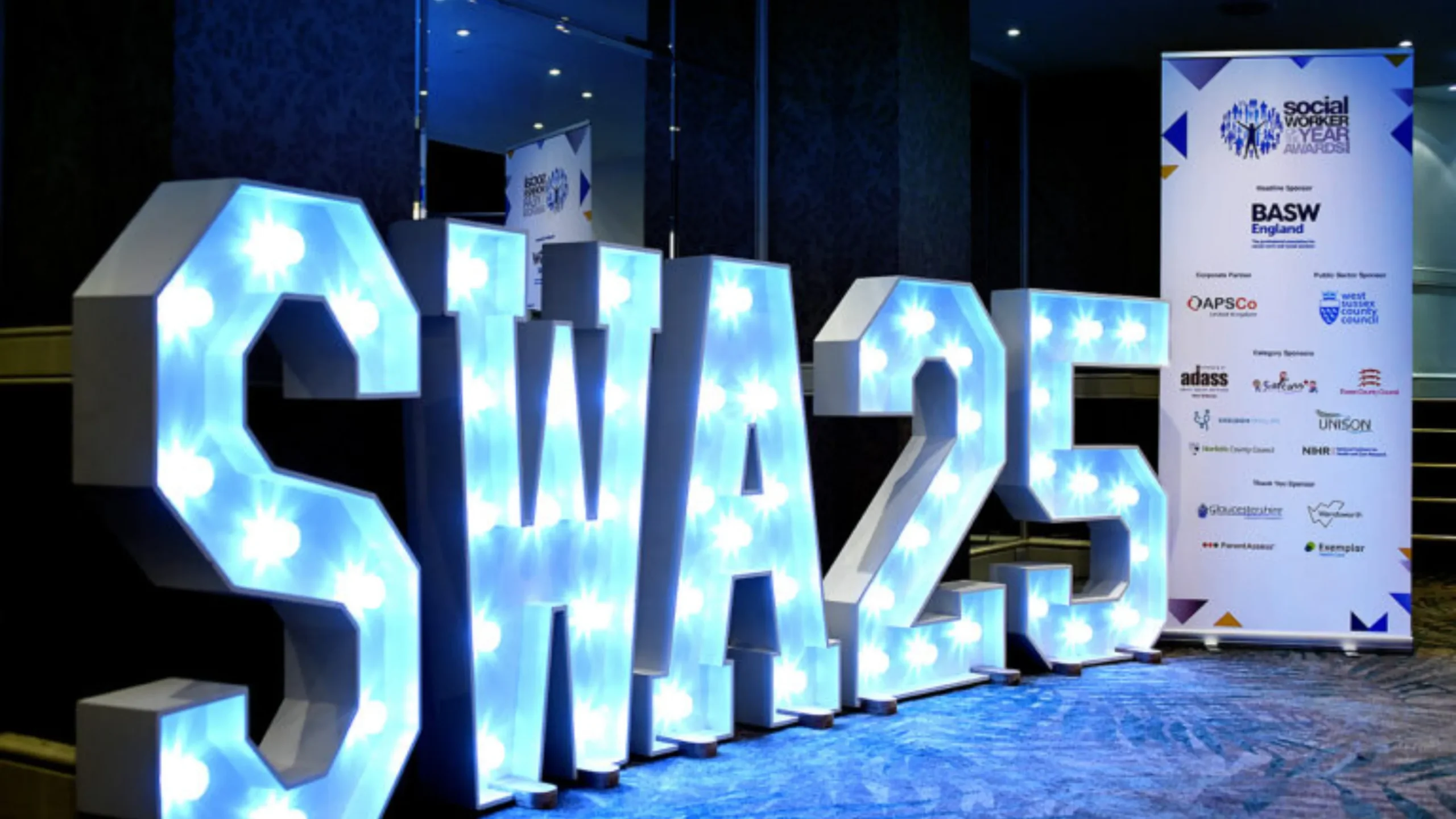 Social Worker of the Year Awards 2025 - logo lit up