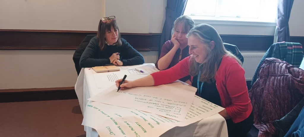 Three participants exploring concepts around Ageing Well